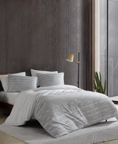 Kenneth Cole New York Holden Grid Comforter Set Bedding In Gray