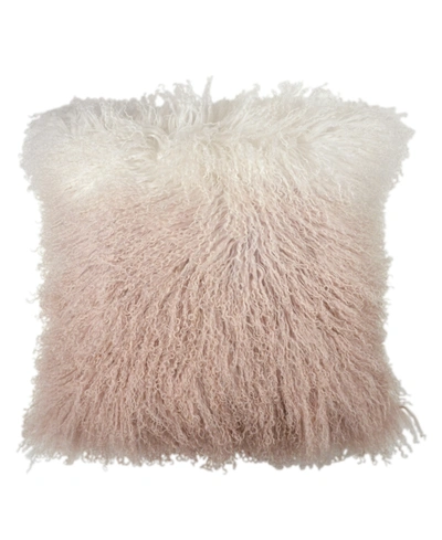 Shop Michael Aram 18x18 Dip Dye Curly Sheepskin Pillow Bedding In Blush