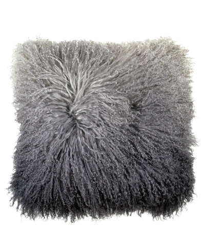 Shop Michael Aram 18x18 Dip Dye Curly Sheepskin Pillow In Charcoal