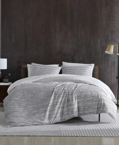 Shop Kenneth Cole New York Abstract Stripe Comforter Set, Full/queen In Gray