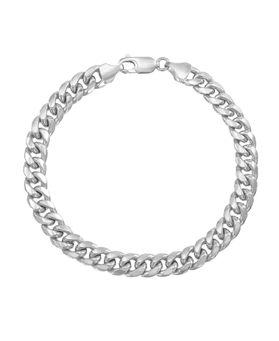 Shop Italian Gold Men's Miami Cuban Link 8-1/2" Bracelet (7mm)in 10k White Gold