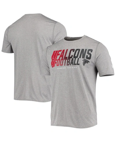 New Era Men's Heathered Gray Atlanta Falcons Combine Authentic Game On T-shirt In Heathered Gray