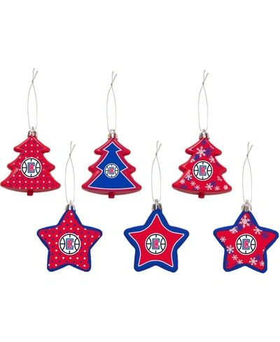 Shop Foco La Clippers 3'' X 3'' Six-pack Shatterproof Tree And Star Ornament Set In Multi