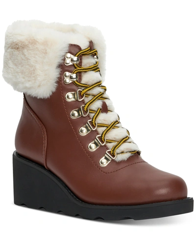 Shop Inc International Concepts Hannia Wedge Booties, Created For Macy's Women's Shoes In Brown