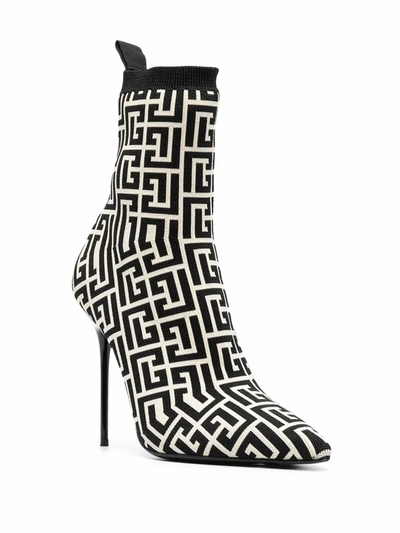 Shop Balmain Women's Black Polyester Ankle Boots