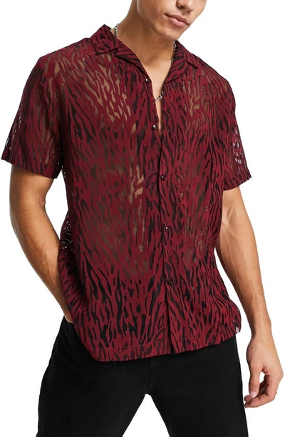 Tiger Print Short Sleeve Shirt  Topman, Mens shirts, Shirt pattern