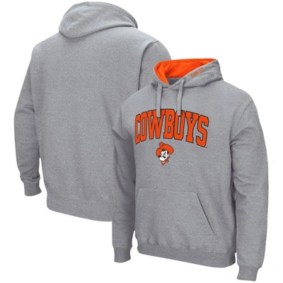 Shop Colosseum Heathered Gray Oklahoma State Cowboys Arch & Logo 3.0 Pullover Hoodie In Heather Gray