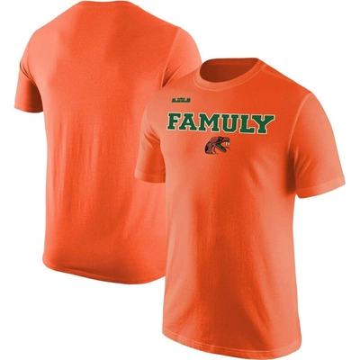 Shop Nike X Lebron James Orange Florida A&m Rattlers Famuly Logo Collection Core T-shirt