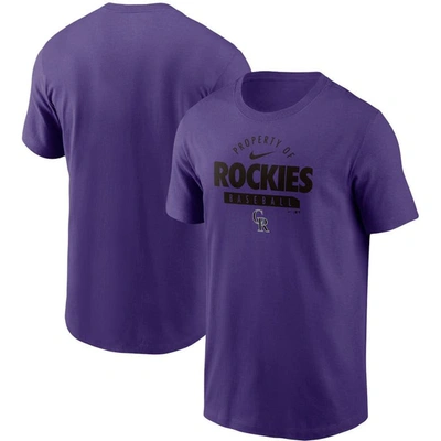 Shop Nike Purple Colorado Rockies Primetime Property Of Practice T-shirt