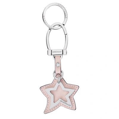 Longchamp Key-rings Le Pliage Cuir In Pale Pink