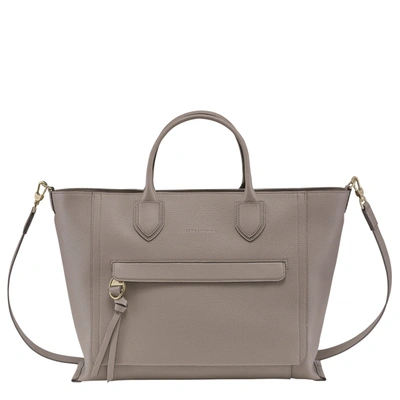 Shop Longchamp Briefcase Mailbox In Taupe