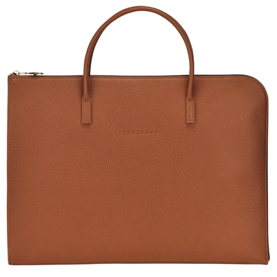 Longchamp Porte-documents S Le Foulonné In Caramel | ModeSens