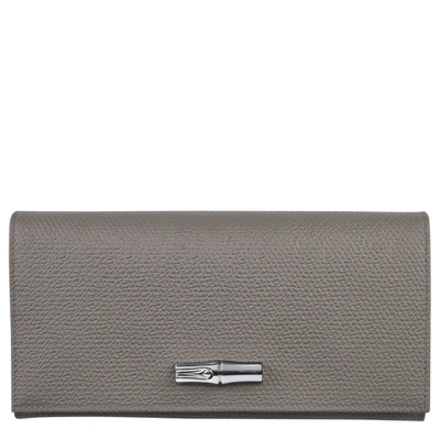 Longchamp Roseau Leather Continental Wallet In Tourterelle | ModeSens