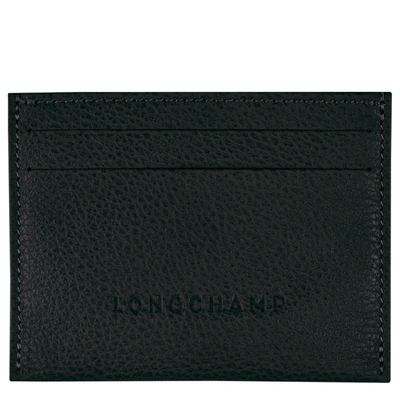 Shop Longchamp Porte-carte Le Foulonné In Black