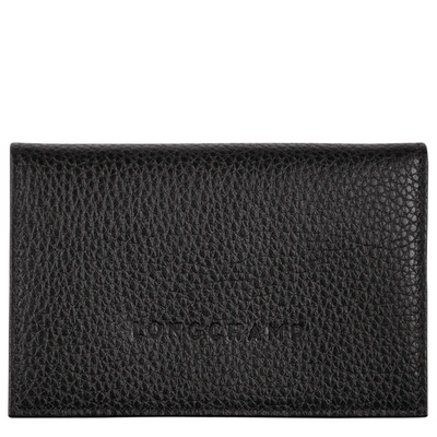 Shop Longchamp Porte-cartes Le Foulonné In Black