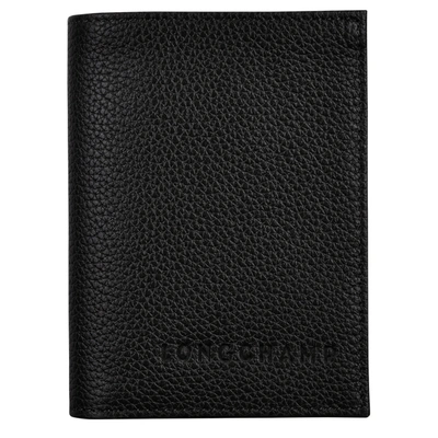 Shop Longchamp Porte-cartes Le Foulonné In Black