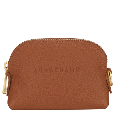 Shop Longchamp Porte-monnaie Le Foulonné In Caramel