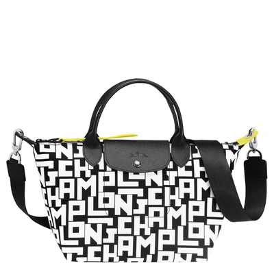 Shop Longchamp Sac À Main S Le Pliage Lgp In Black/white