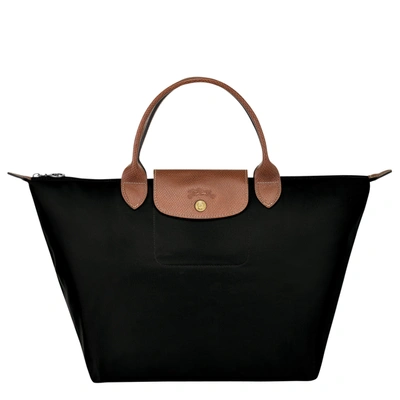Longchamp Top Handle Bag M Le Pliage Original In Black | ModeSens