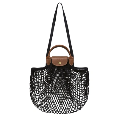 Longchamp Le Pliage Filet L Bag In Black