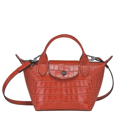 Sac longchamp 2024 cuir rouge