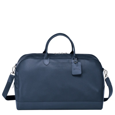 Shop Longchamp Sac De Voyage M Le Foulonné In Navy