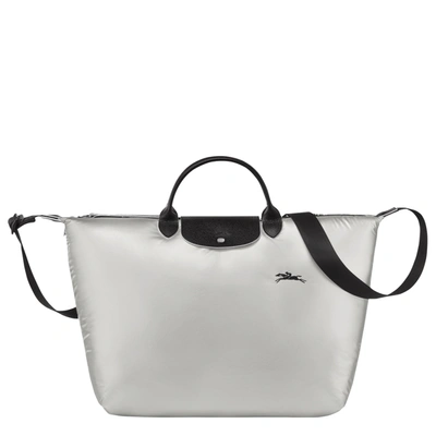 Shop Longchamp Travel Bag L Le Pliage Alpin In Silver