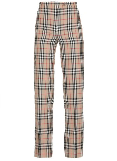 Shop Burberry Vintage Check Tailored Pants In Beige