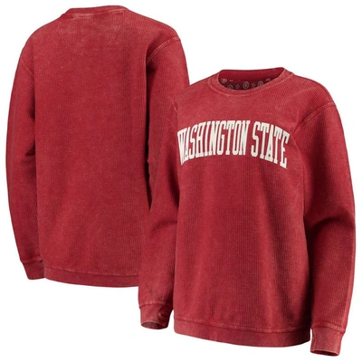 Shop Pressbox Crimson Washington State Cougars Comfy Cord Vintage Wash Basic Arch Pullover Sweatshirt