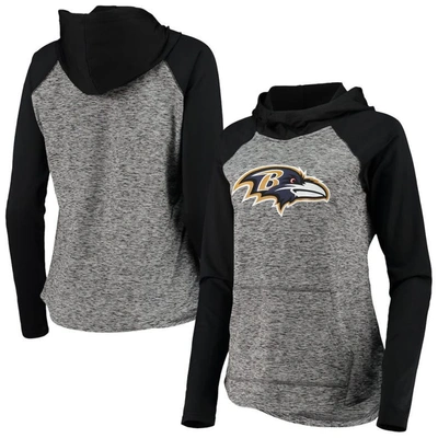 Shop G-iii 4her By Carl Banks Heathered Gray/black Baltimore Ravens Championship Team Ring Raglan Pullove In Heather Gray