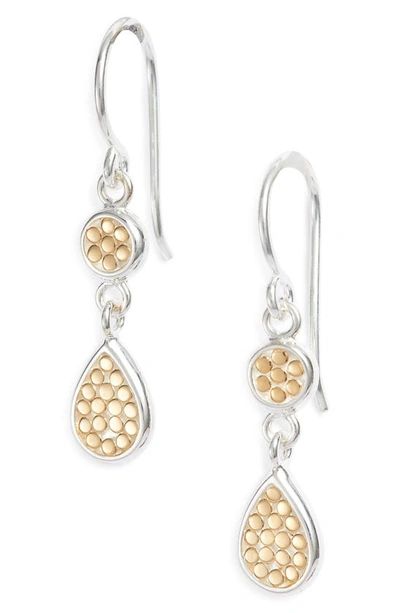 Shop Anna Beck Double Drop Earrings In Gold/ Silver