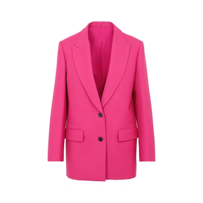Shop Valentino Single Breasted Straight Hem Blazer In Pink