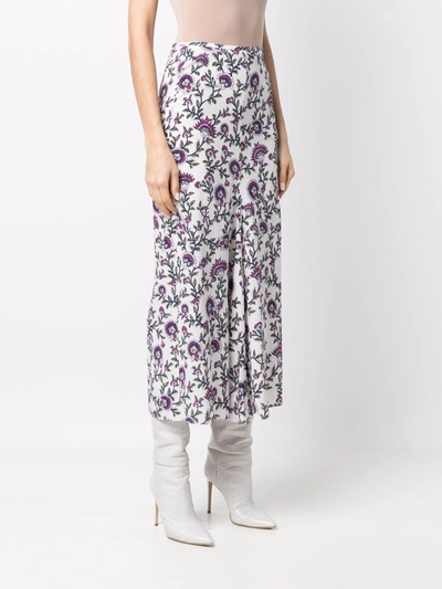 Shop Isabel Marant Rosilia Floral Print Skirt In Beige