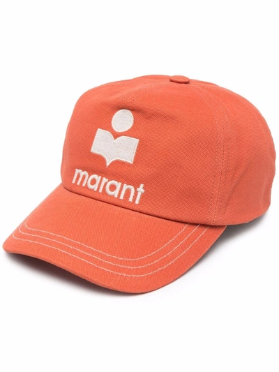Shop Isabel Marant Tyron Cotton Baseball Cap In Orange