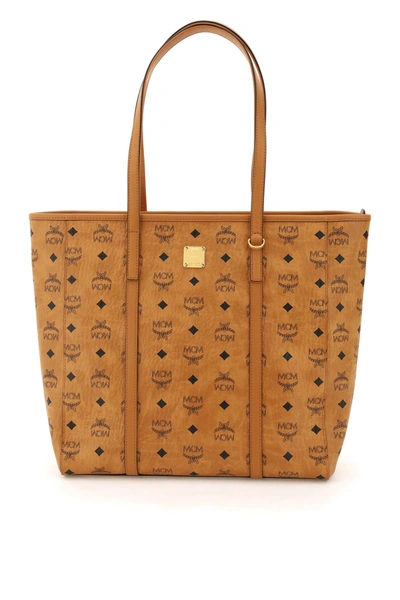 Shop Mcm Toni Medium Shopping Bag In Cognac (brown)