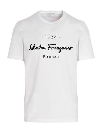 Shop Ferragamo T-shirt In Black&white