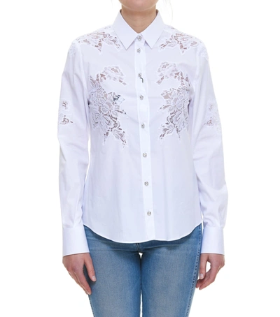 Shop Dolce & Gabbana Shirt With Lace Carvings In White