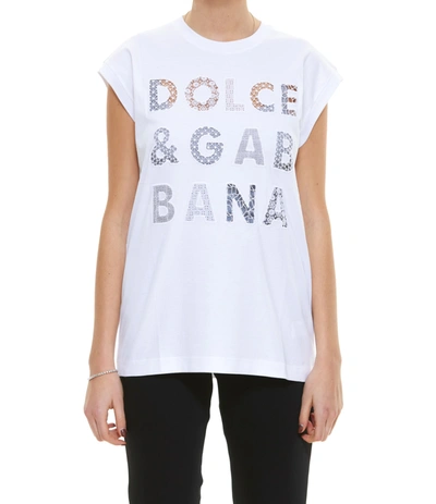 Shop Dolce & Gabbana Dolce&gabbana Embroided T-shirt In White