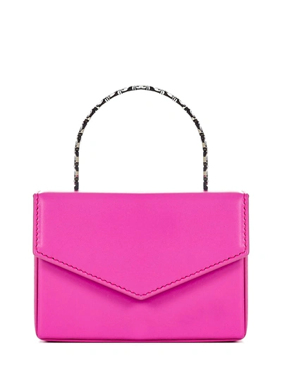 Shop Amina Muaddi Super Amini Pernille Handbag In Pink