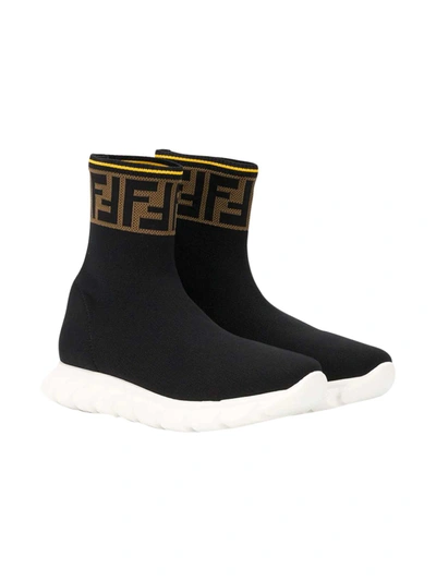 Shop Fendi Black Socks Shoes In Nero