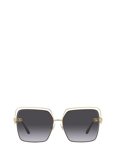 Shop Dolce & Gabbana Dolce &amp; Gabbana Dg2268 Gold/black Sunglasses