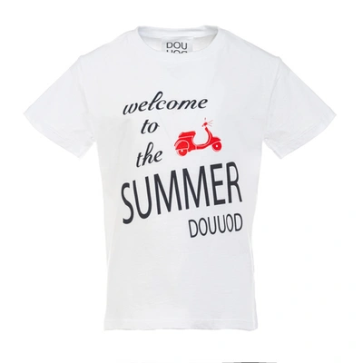 Shop Douuod T-shirt With Print In Avorio