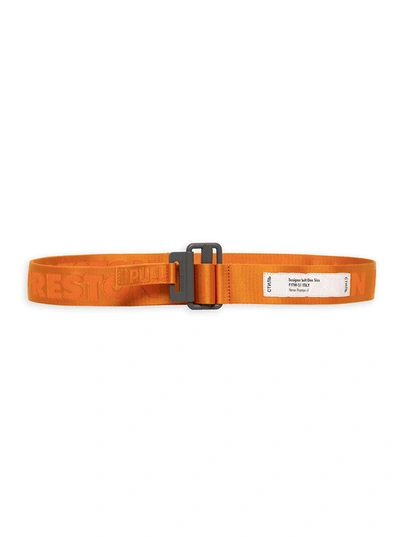 Shop Heron Preston Orange Nylon Tape Belt With Logo