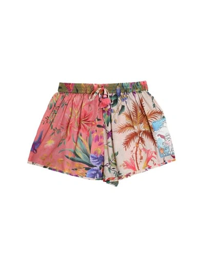 Shop Zimmermann Tropicana Shorts In Corallo-crema