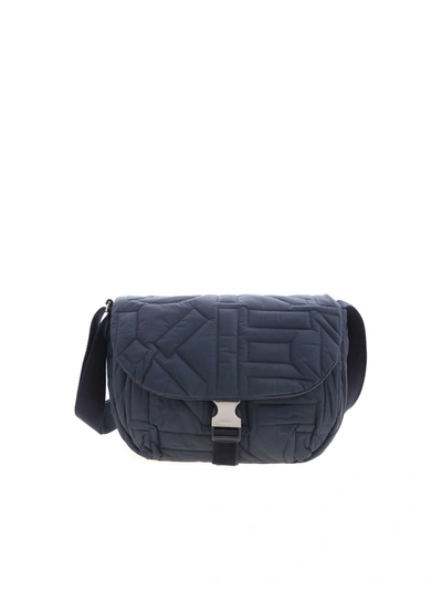 Shop Kenzo Arctik Quilted Zipped Shoulder Bag In Blue