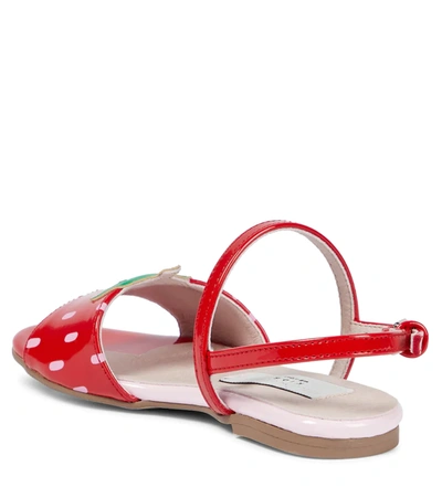 Shop Stella Mccartney Strawberry Faux Leather Sandals In Rosa/rosso