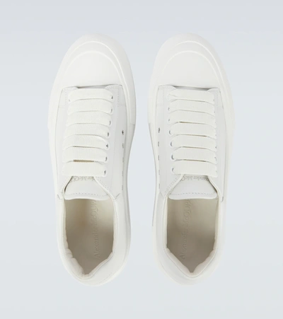 Shop Alexander Mcqueen Deck Plimsoll Sneakers In Op.whi/op.whi/white