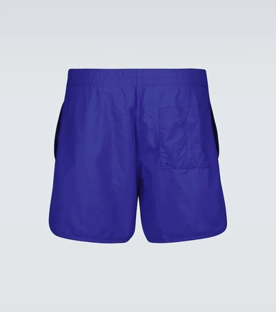 Shop Jw Anderson Logo Swim Shorts In Blue Yellow