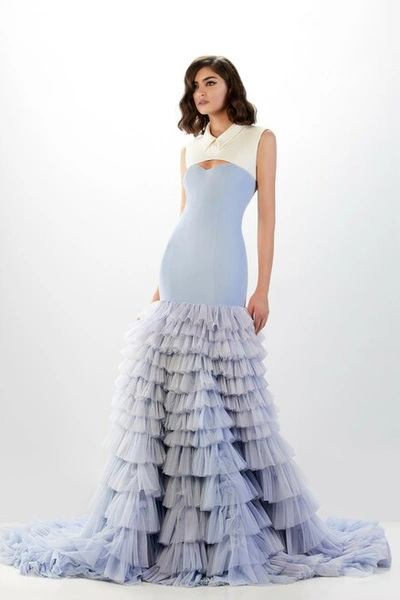 Shop Abdo Aoude Couture Mermaid Ruffle Gown