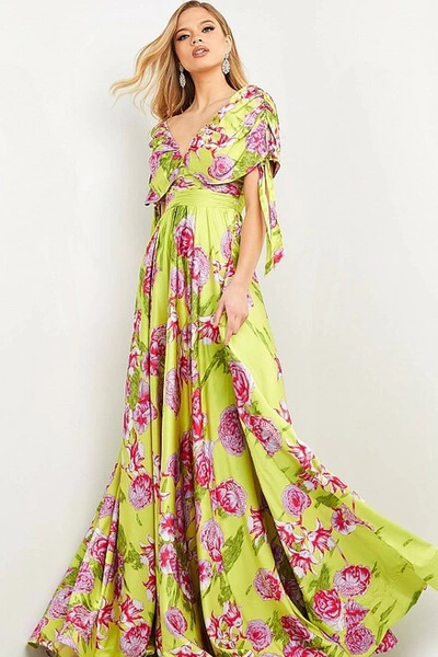 Shop Jovani Floral Chiffon Maxi Gown